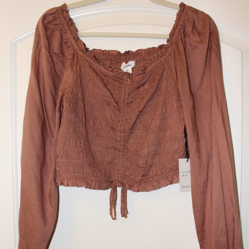 Japna Cinch Front Crop Top